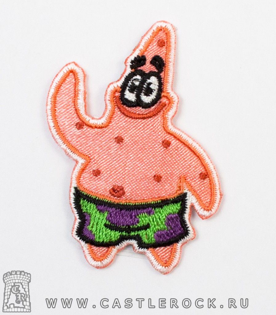 Нашивка термо Патрик Стар Patrick Star (вышивка) — Нашивки — Рок-магазин  атрибутики Castle Rock