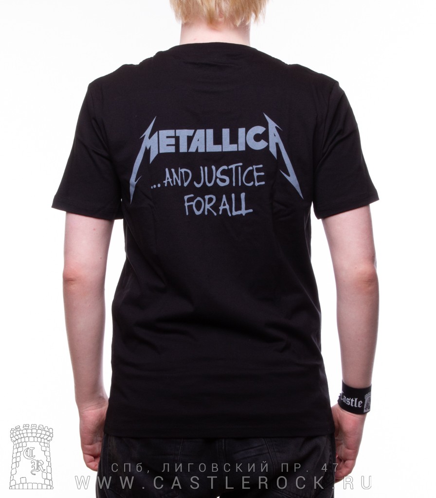 Футболка Metallica And Justice For All (ч/б, стена, принт большой)